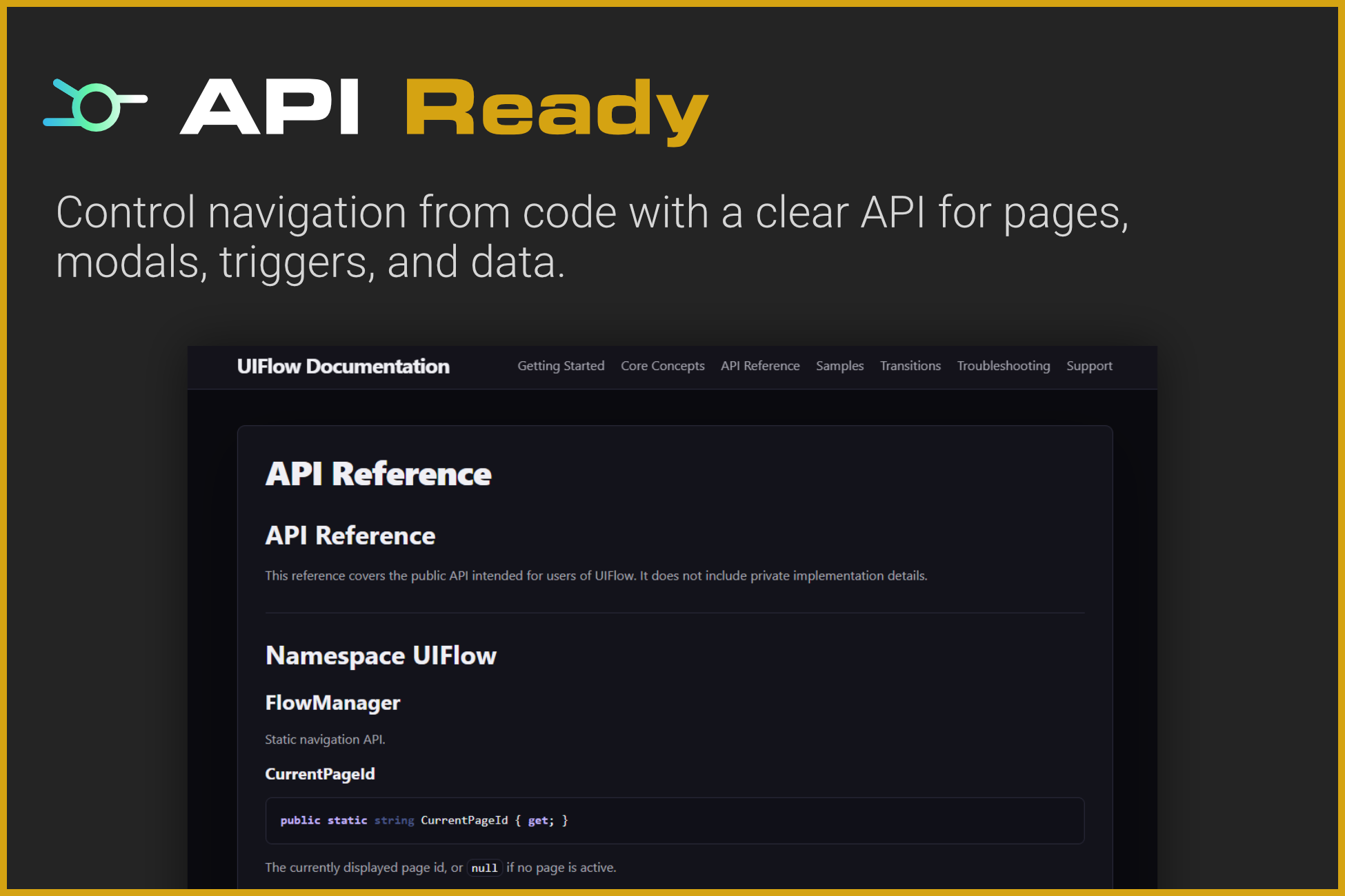 Control pages, modals, triggers, and data with the UIFlow API